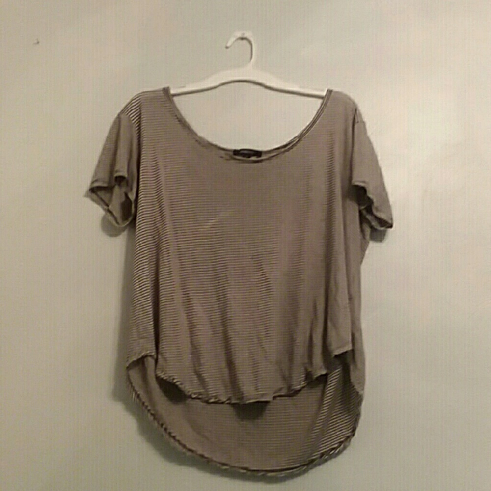 Grey and white striped shirt